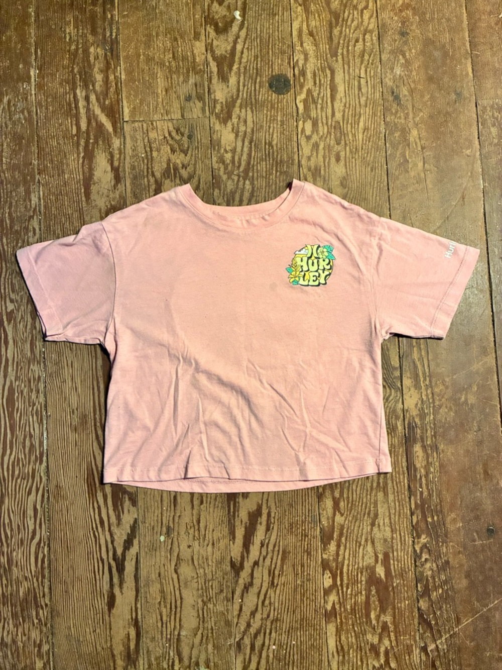 Hurley Pink Graphic Crop Tee